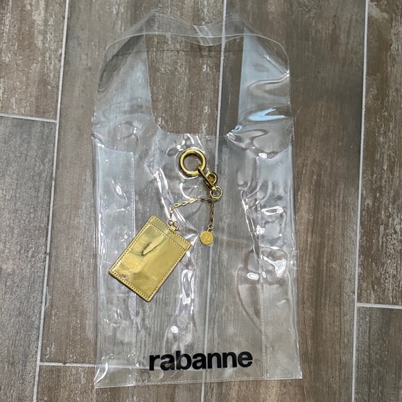 Paco Rabanne Handbags - Paco Rabanne Transparent Tote with Gold chain Accent & card holder